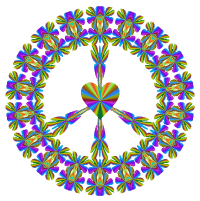 colorful animated peace sign